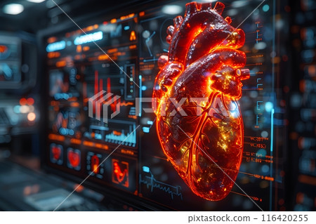 Advanced Medical Technology Visualization of Human Heart for Healthcare, Education, and Research Generative AI 116420255
