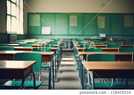 empty class room in school blurry background 116420534