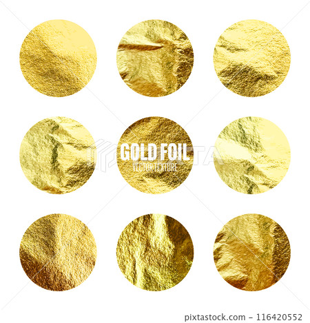 Gold foil, shiny handmade circles. Golden glittering texture, pattern. Luxury shining hand drawn background. Wedding, greeting card decoration elements. Modern minimalist art. Vector illustration Gold foil, shiny handmade circles. Golden glittering texture, pattern. Luxury shining hand drawn background. Wedding, greeting card decoration elements. Modern minimalist art. Vector illustration 116420552