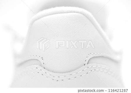rear view. New white sneakers on a white background. 116421287