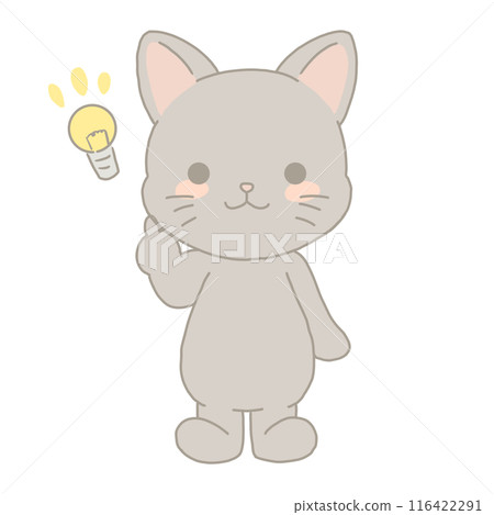 Grey cat with inspiration 116422291