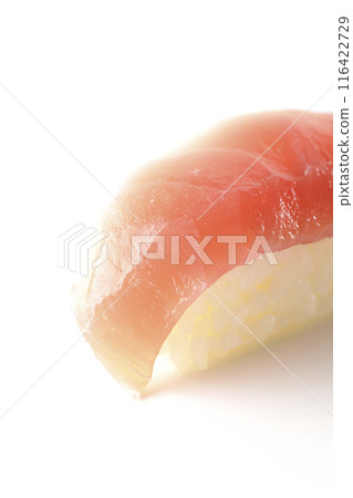 Tuna nigiri photographed on a white background 116422729