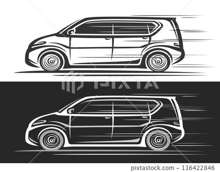 Vector logo for Futuristic Minivan Vector logo for Futuristic Minivan 116422846