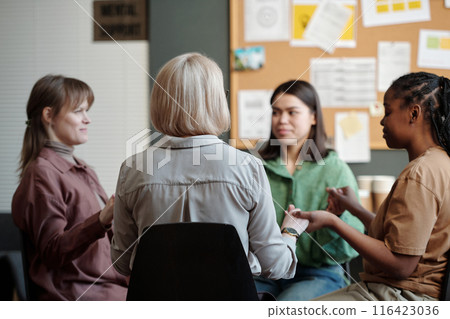 Holding by hands during support session Holding by hands during support session 116423036