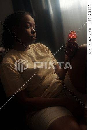 Young African American woman with PTSD 116423141
