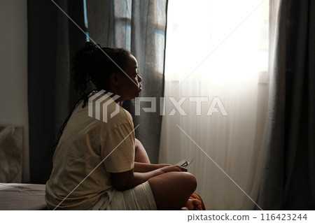 Depressed woman suffering from breakup 116423244