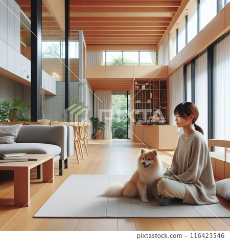 Dog and lady Dog and lady 116423546