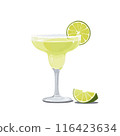 Margarita Cocktail Vector Illustration Isolated on White Background 116423634