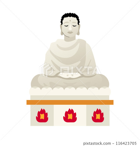 Long Son Pagoda - modern flat design style single isolated image 116423705
