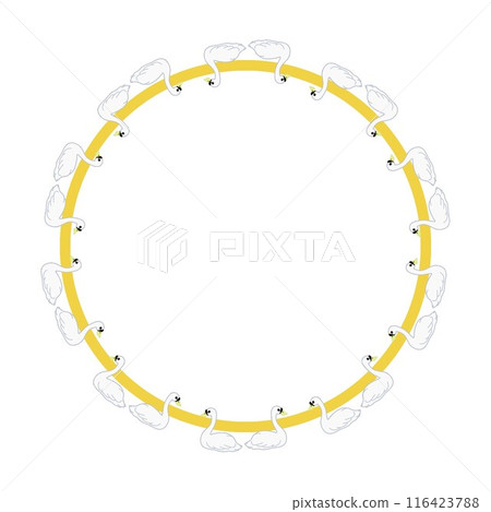 Swan circular decorative frame illustration 116423788