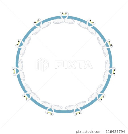 天鵝圓形裝飾框圖 116423794