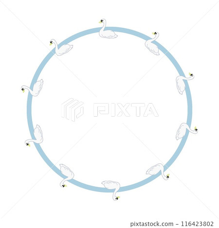 天鵝圓形裝飾框圖 116423802