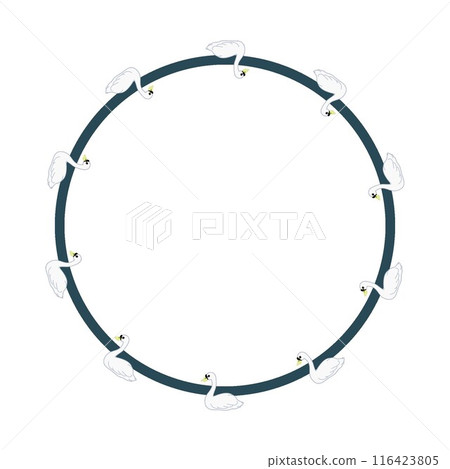 天鵝圓形裝飾框圖 116423805