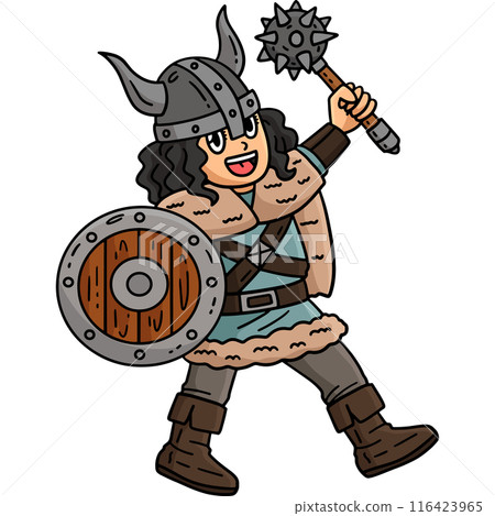 Viking Mace and Shield Cartoon Colored Clipart Viking Mace and Shield Cartoon Colored Clipart 116423965