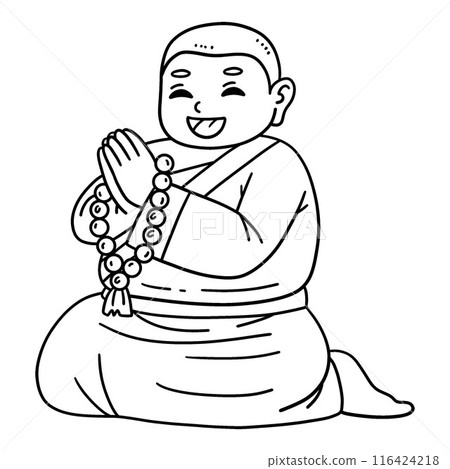 Buddhism Buddha with Prayer Beads Isolated Buddhism Buddha with Prayer Beads Isolated 116424218