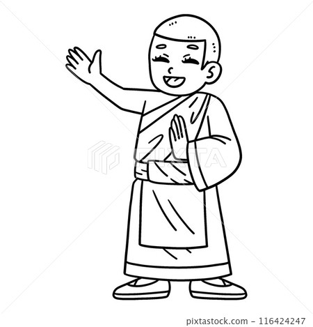 Buddhism Buddhist Monk Isolated Coloring Page 116424247