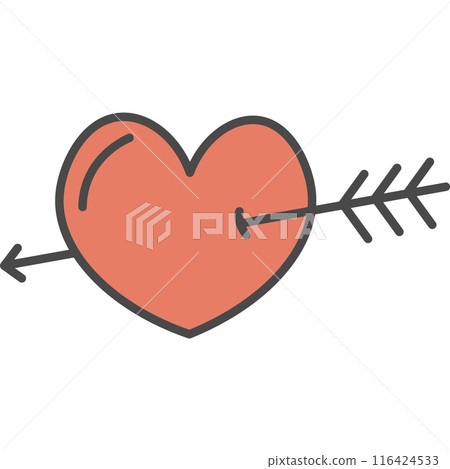 Heart with arrow romantic vector icon 116424533