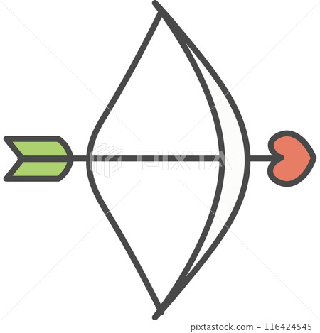 Romantic bow and arrow of cupid vector icon 116424545