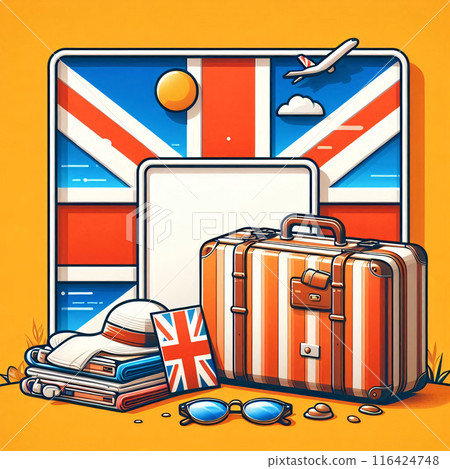 Vector Style Vacation holiday mockup with copy space for different touristic summer destinations 116424748