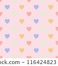 pastel heart seamless pattern on pink background. 116424823
