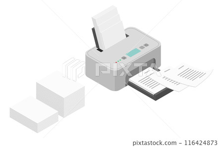 等距插圖:家用印表機 等距插圖:家用印表機 116424873