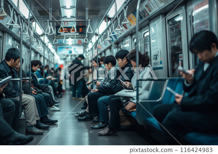 people, subway, train 116424983