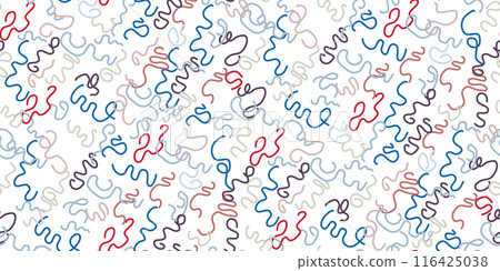 Wavy and swirled lines seamless pattern 116425038