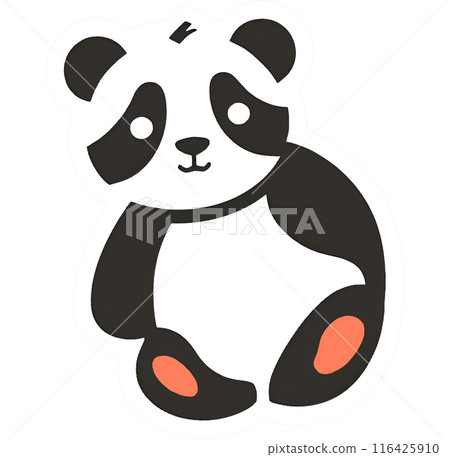 Panda color illustration icon 116425910
