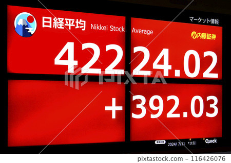 Tokyo cityscape in Japan breaks through the 42,000 yen mark for the first time. The highest price in history for three consecutive days... Stock price/closing price = 11th, Nihonbashi Kabutocho 116426076