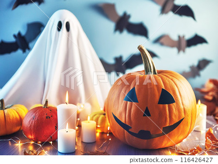 CG素材 萬聖節幽靈與南瓜燈籠 CG素材 萬聖節幽靈與南瓜燈籠 116426427