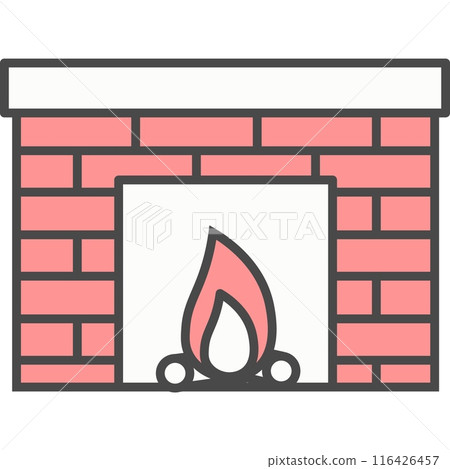 Fireplace vector icon isolated on white Fireplace vector icon isolated on white 116426457