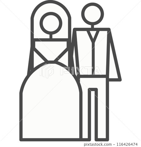 Bride and groom newlyweds vector icon Bride and groom newlyweds vector icon 116426474