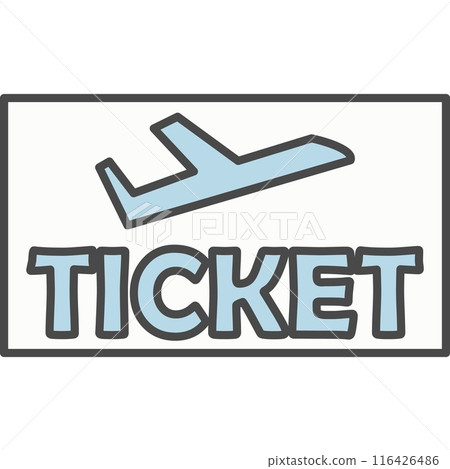 Aircraft ticket vector icon isolated 116426486