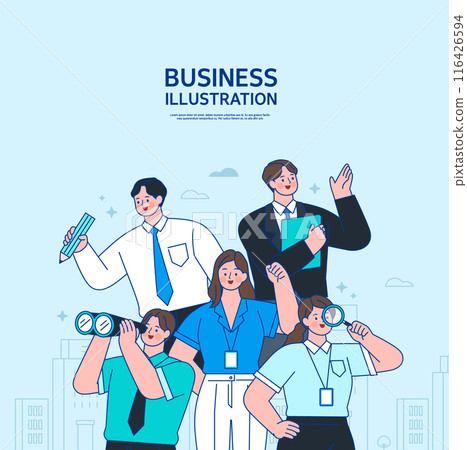 Business concept vector line illustration 116426594
