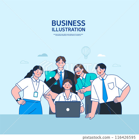 Business concept vector line illustration 116426595
