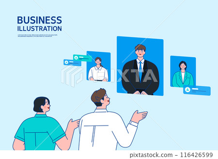Business concept vector line illustration 116426599