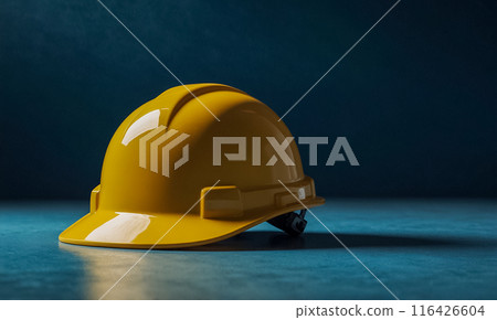 Construction helmet and blue background 116426604