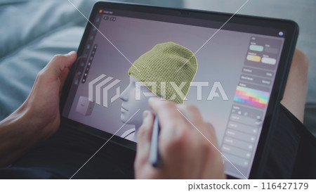 Boy creates new game character and animation 116427179