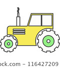Tractor farm heavy machinery vector icon 116427209