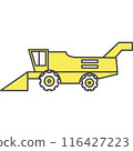 Harvester vector icon isolated. Combine machine 116427223