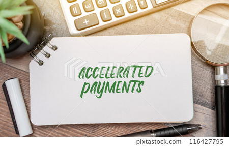 Accelerated payments concept. Making additional or increased payments on a mortgage loan with the goal of reducing the loan's principal balance more quickly. Real estate and finance. Accelerated payments concept. Making additional or increased payments on a mortgage loan with the goal of reducing the loan's principal balance more quickly. Real estate and finance. 116427795