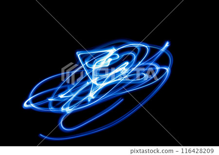Blue color light trail image (background material) Blue color light trail image (background material) 116428209