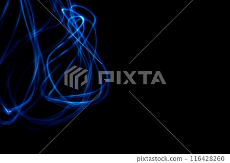 Blue color light trail image (background material) 116428260