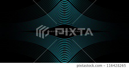 Futuristic abstract background. Glowing blue curve lines. Creative graphic. Future digital technology concept. Suit for banner, business, network, website, corporate, brochure, cover, flyer, poster Futuristic abstract background. Glowing blue curve lines. Creative graphic. Future digital technology concept. Suit for banner, business, network, website, corporate, brochure, cover, flyer, poster 116428265