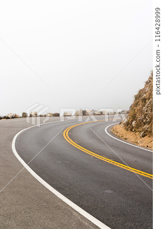 Asphalt road and mountain landscape 116428999