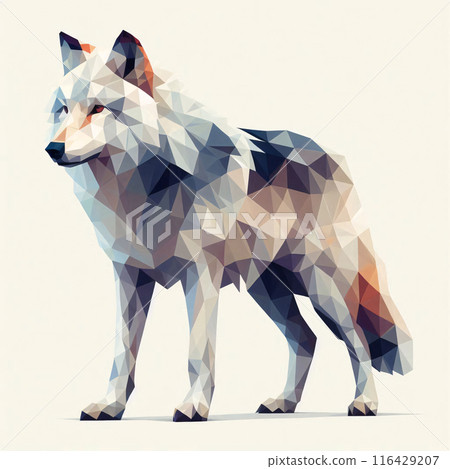 Low Polygon Style Illustrations of Various Animals on a White Background - Modern and Colorful Geometric Art 116429207