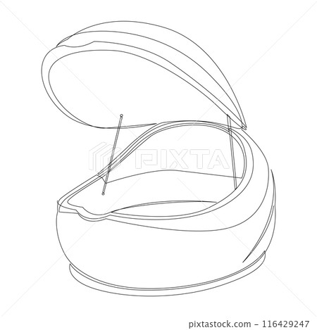 Sensory deprivation tank continuous line drawing. Floatation therapy capsule vector illustration. Editable stroke. 116429247