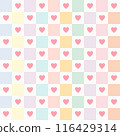 pink heart on colorful square seamless pattern 116429314