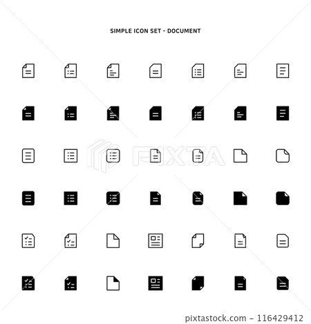 Various Document Simple Icon Set 116429412