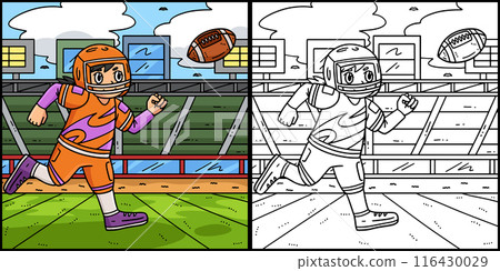 American Female Player Chasing Football  116430029